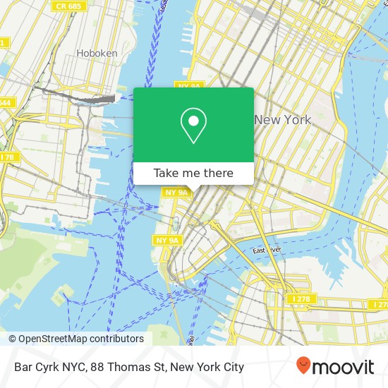 Bar Cyrk NYC, 88 Thomas St map