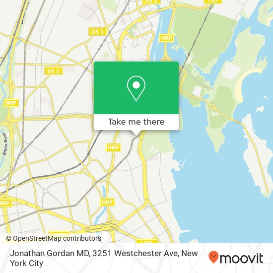 Mapa de Jonathan Gordan MD, 3251 Westchester Ave