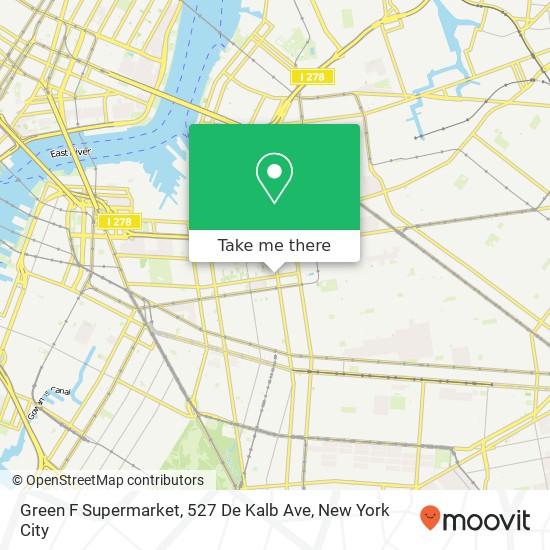 Mapa de Green F Supermarket, 527 De Kalb Ave