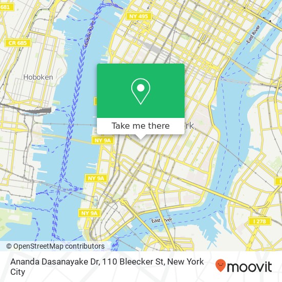 Mapa de Ananda Dasanayake Dr, 110 Bleecker St