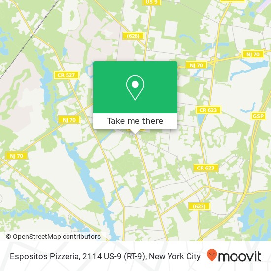 Mapa de Espositos Pizzeria, 2114 US-9 (RT-9)