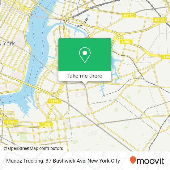 Munoz Trucking, 37 Bushwick Ave map