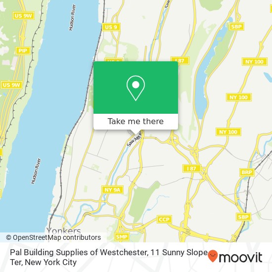 Mapa de Pal Building Supplies of Westchester, 11 Sunny Slope Ter