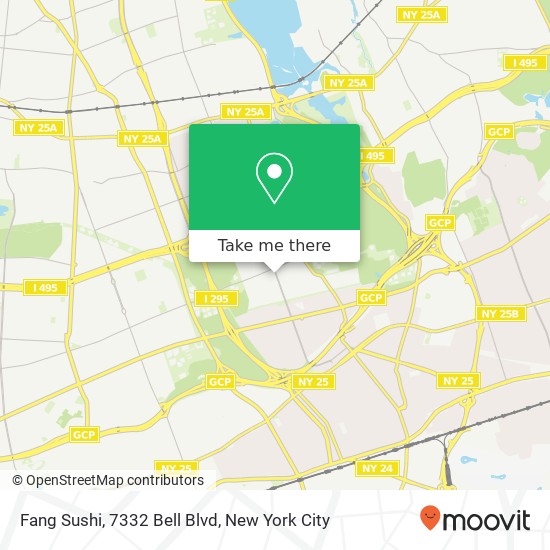Mapa de Fang Sushi, 7332 Bell Blvd