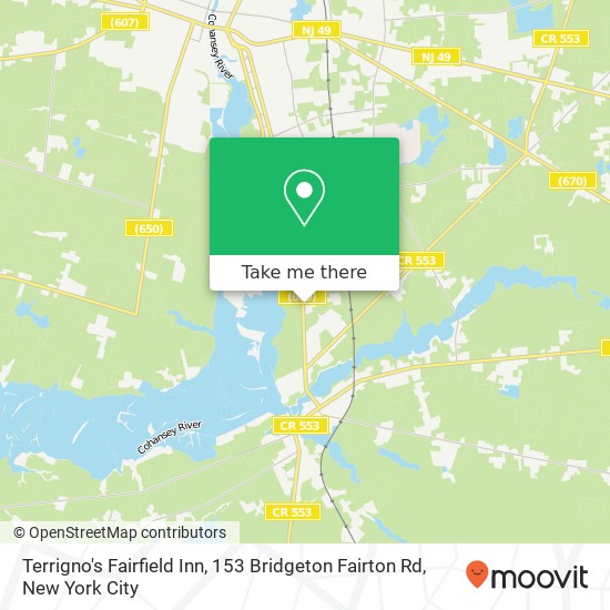 Terrigno's Fairfield Inn, 153 Bridgeton Fairton Rd map