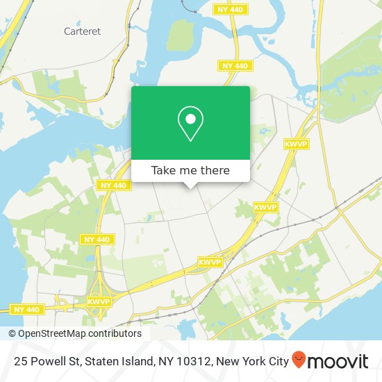 Mapa de 25 Powell St, Staten Island, NY 10312