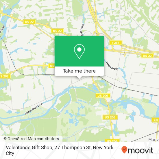 Mapa de Valentano's Gift Shop, 27 Thompson St