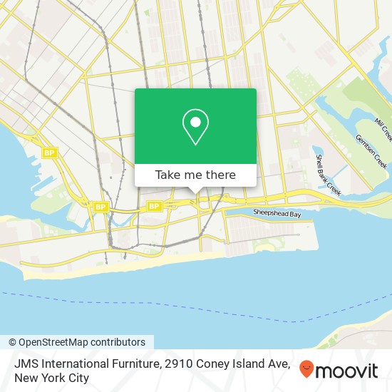 Mapa de JMS International Furniture, 2910 Coney Island Ave