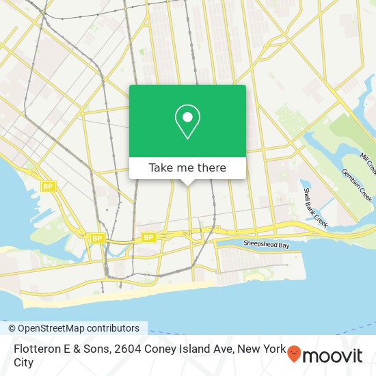 Mapa de Flotteron E & Sons, 2604 Coney Island Ave
