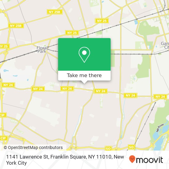 Mapa de 1141 Lawrence St, Franklin Square, NY 11010