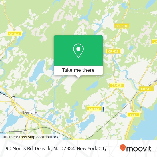 Mapa de 90 Norris Rd, Denville, NJ 07834