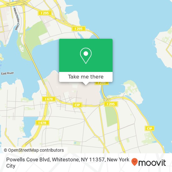 Mapa de Powells Cove Blvd, Whitestone, NY 11357