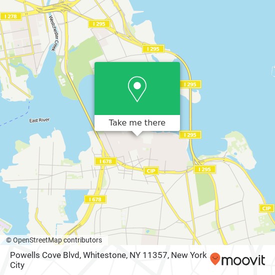 Mapa de Powells Cove Blvd, Whitestone, NY 11357