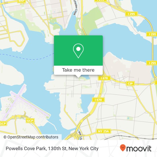 Powells Cove Park, 130th St map