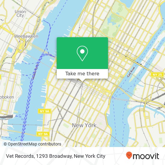 Mapa de Vet Records, 1293 Broadway