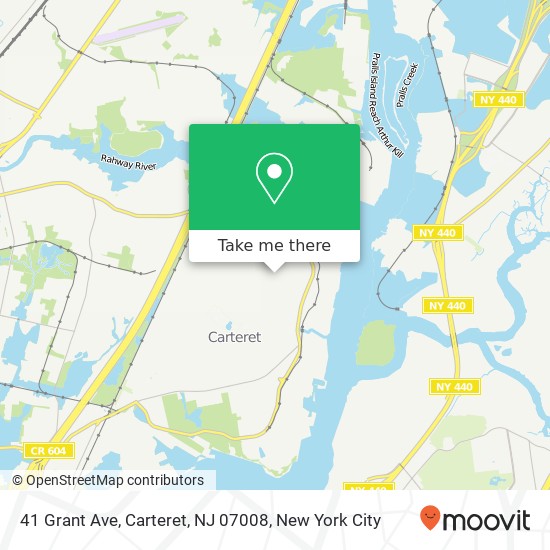 41 Grant Ave, Carteret, NJ 07008 map