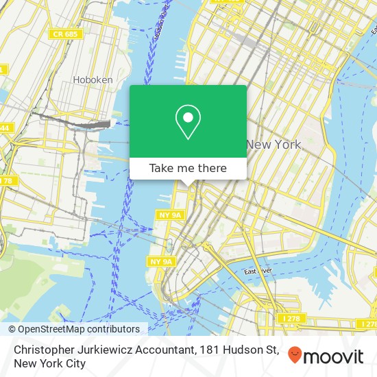 Mapa de Christopher Jurkiewicz Accountant, 181 Hudson St
