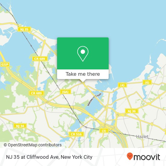 Mapa de NJ 35 at Cliffwood Ave