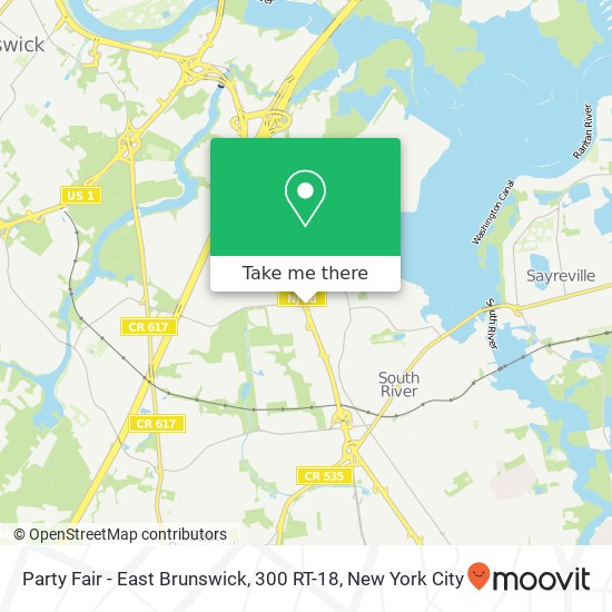 Mapa de Party Fair - East Brunswick, 300 RT-18