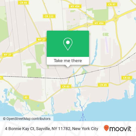 Mapa de 4 Bonnie Kay Ct, Sayville, NY 11782