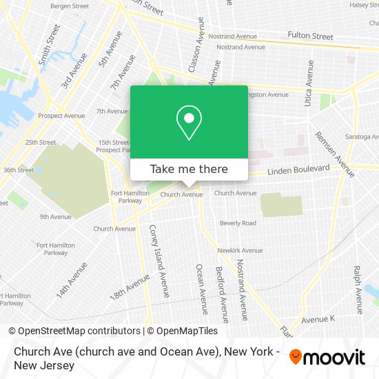 Church Ave (church ave and Ocean Ave) map