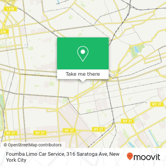 Mapa de Foumba Limo Car Service, 316 Saratoga Ave