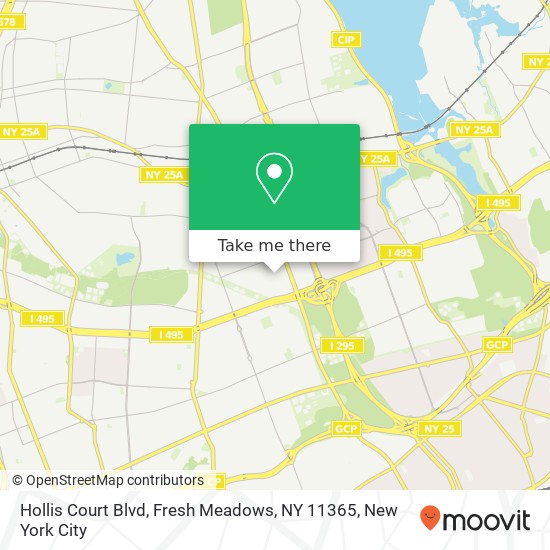 Mapa de Hollis Court Blvd, Fresh Meadows, NY 11365