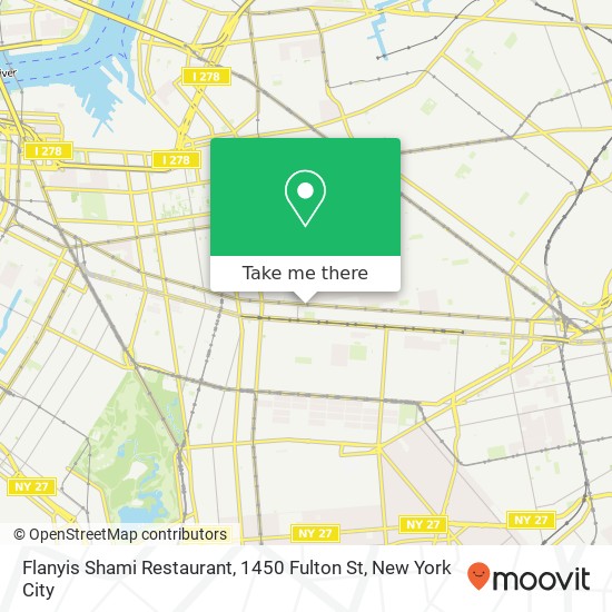 Mapa de Flanyis Shami Restaurant, 1450 Fulton St