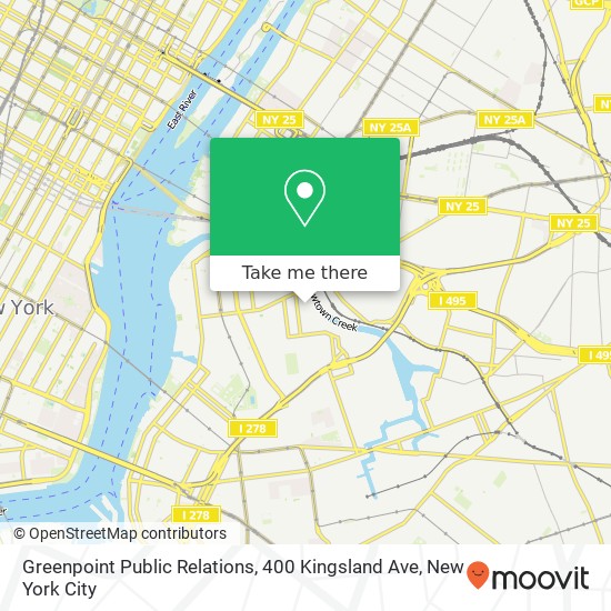Mapa de Greenpoint Public Relations, 400 Kingsland Ave