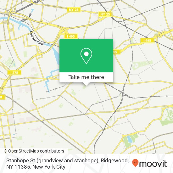 Mapa de Stanhope St (grandview and stanhope), Ridgewood, NY 11385