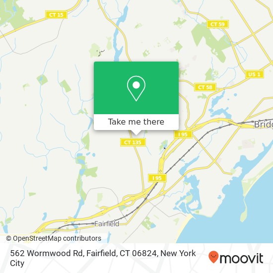 Mapa de 562 Wormwood Rd, Fairfield, CT 06824