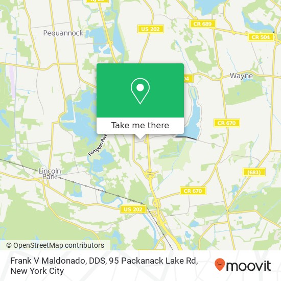 Frank V Maldonado, DDS, 95 Packanack Lake Rd map