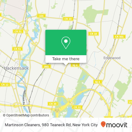 Mapa de Martinson Cleaners, 980 Teaneck Rd