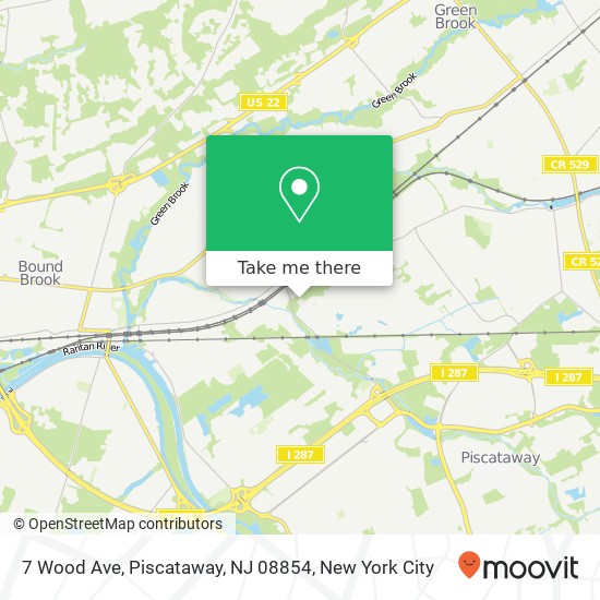 Mapa de 7 Wood Ave, Piscataway, NJ 08854