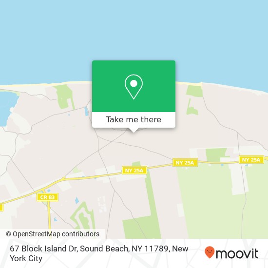 Mapa de 67 Block Island Dr, Sound Beach, NY 11789