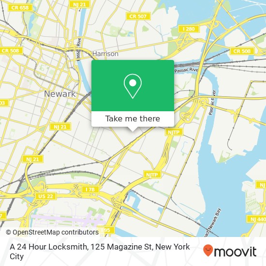 A 24 Hour Locksmith, 125 Magazine St map