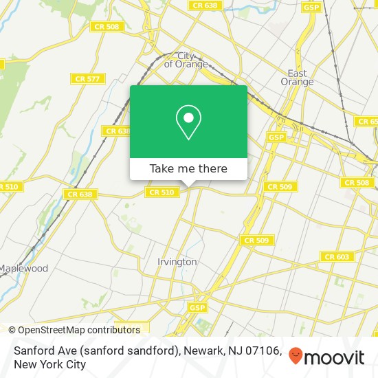 Mapa de Sanford Ave (sanford sandford), Newark, NJ 07106