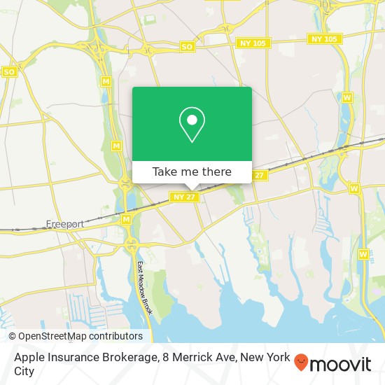 Mapa de Apple Insurance Brokerage, 8 Merrick Ave