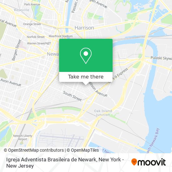 Mapa de Igreja Adventista Brasileira de Newark