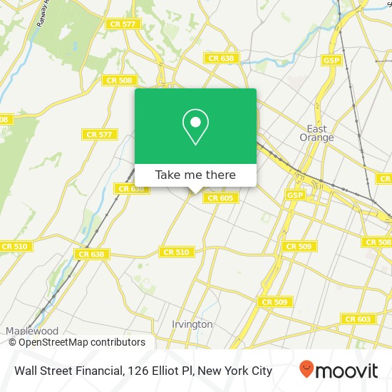 Mapa de Wall Street Financial, 126 Elliot Pl