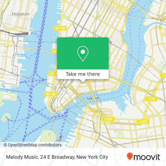 Mapa de Melody Music, 24 E Broadway