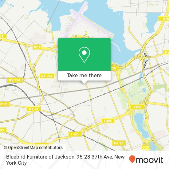 Mapa de Bluebird Furniture of Jackson, 95-28 37th Ave