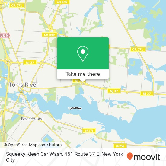 Mapa de Squeeky Kleen Car Wash, 451 Route 37 E