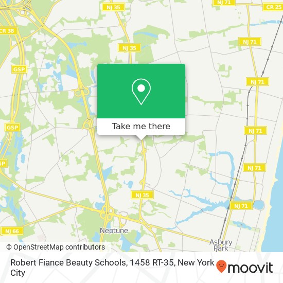 Mapa de Robert Fiance Beauty Schools, 1458 RT-35