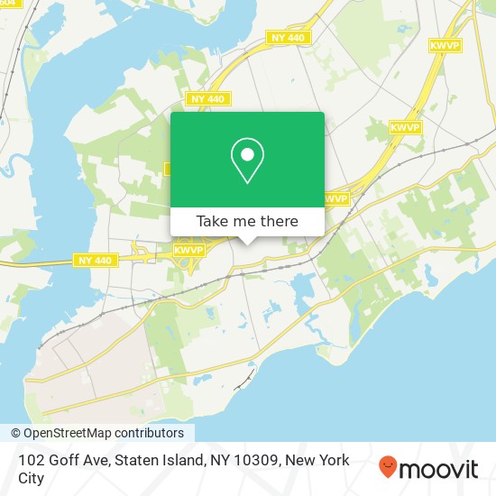 Mapa de 102 Goff Ave, Staten Island, NY 10309