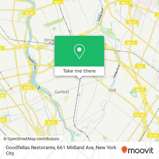 Mapa de Goodfellas Restorante, 661 Midland Ave