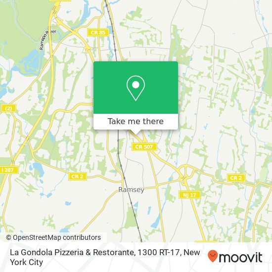 Mapa de La Gondola Pizzeria & Restorante, 1300 RT-17
