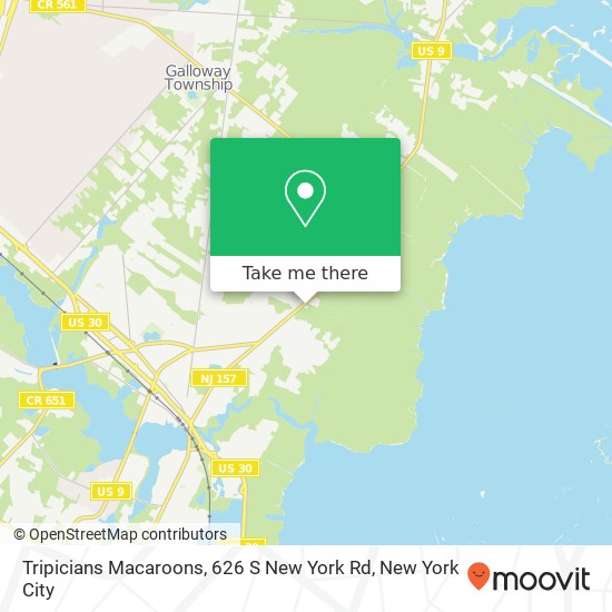 Mapa de Tripicians Macaroons, 626 S New York Rd