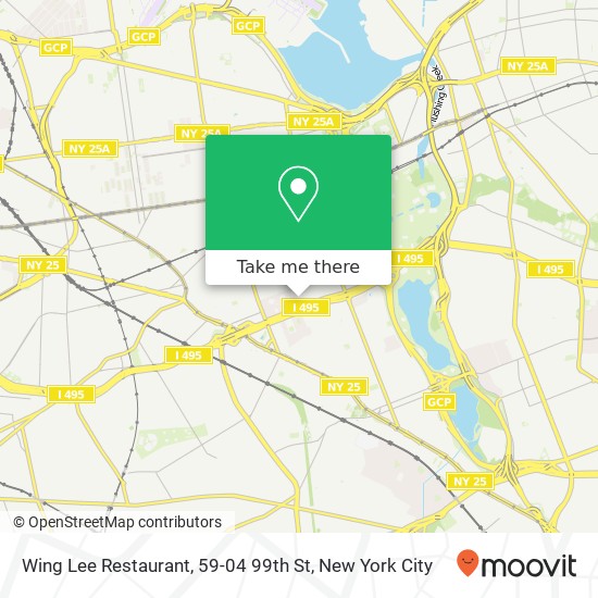Mapa de Wing Lee Restaurant, 59-04 99th St