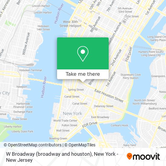 W Broadway (broadway and houston) map
